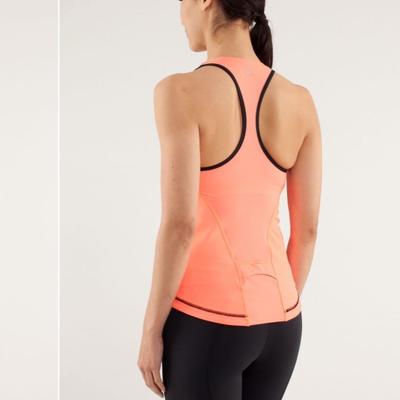 LULULEMON| Cardio Kick Tank - Coral, Black & Pink SZ 6 EUC, back pocket for keys - Picture 3 of 15